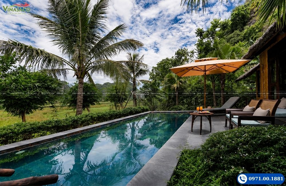 Bể bơi Private Pool Villa An Hideaway Resort do Vinasaco hoàn thiện