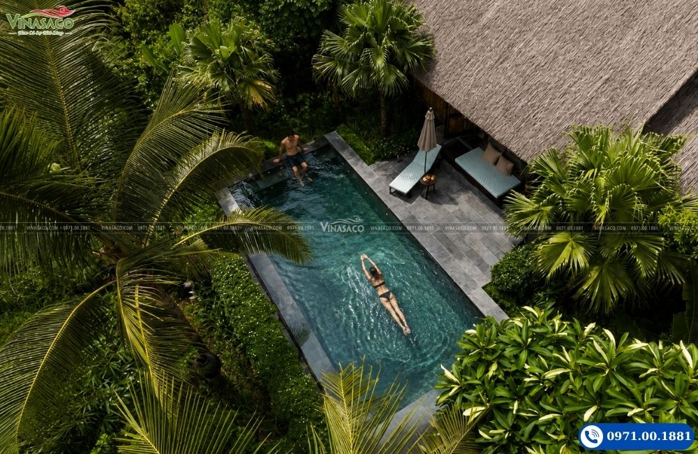 Bể bơi Private Pool Villa An Hideaway Resort nhìn từ trên cao