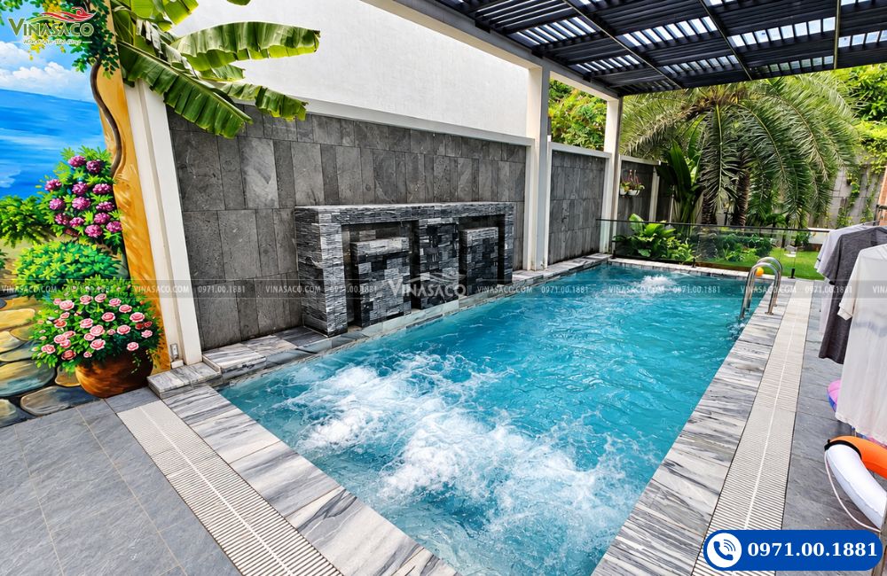 Thi công bể bơi gia đình anh Thịnh tại Phúc Yên Phú Thọ