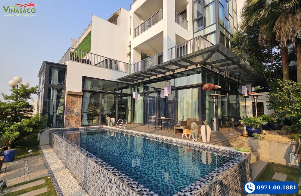 bể bơi biệt thự Ciputra hoàn thiện thiết kế thi công bể bơi tại Hà Nội