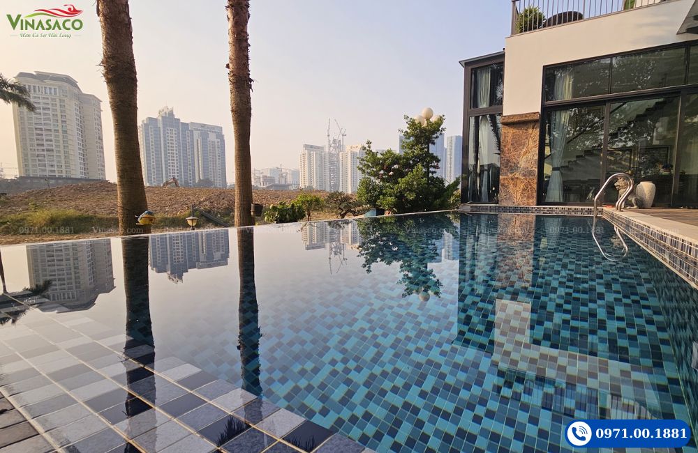 thiết kế thi côngbể bơi vô cực Ciputra Hà Nội đơn vị thi công bể bơi Vinasaco