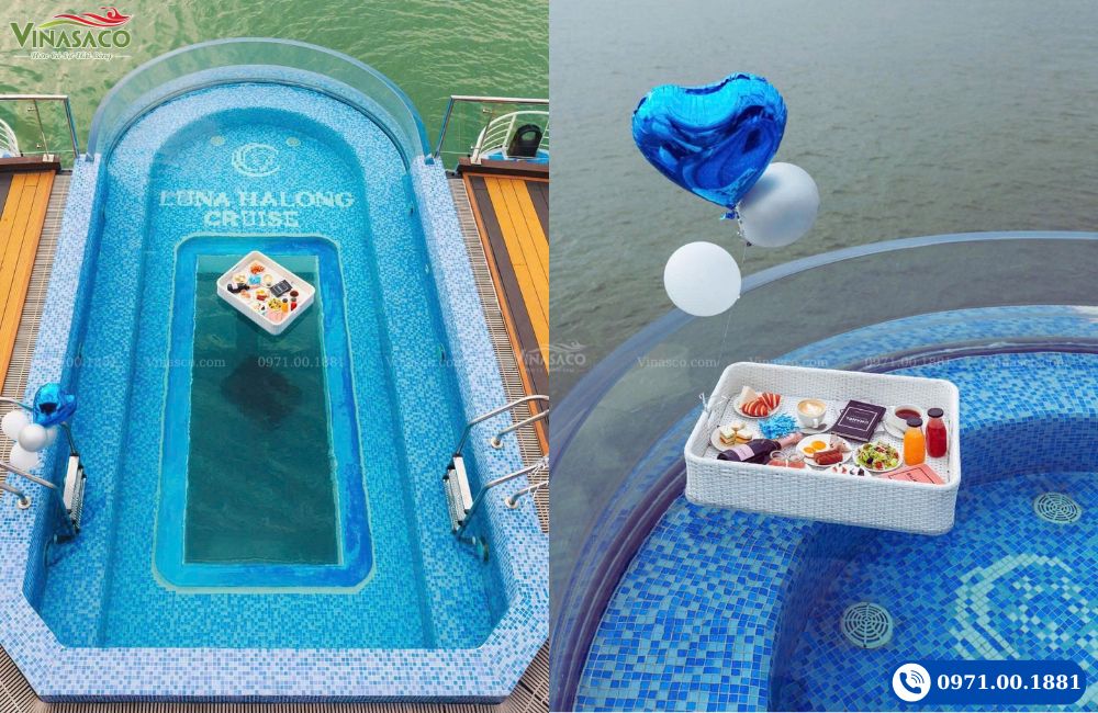 bể bơi đáy kính Acrylic du thuyền Hạ Long
