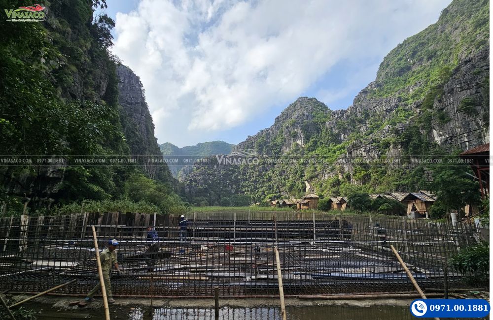 Vinasaco đặt chờ đường ống công nghệ bể bơi Karsia Retreat Ninh Bình