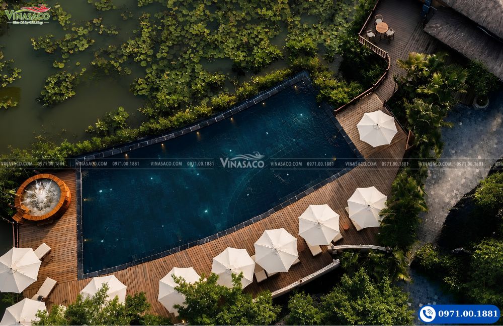 Thi công bể bơi vô cực Karsia Retreat Ninh Bình - Vinasco