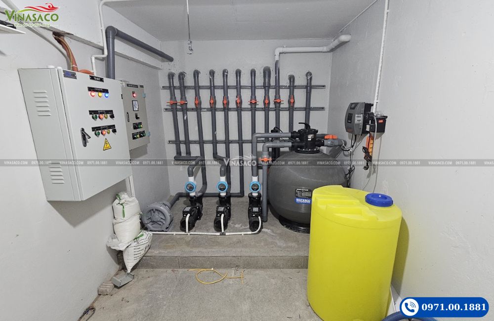 thiết bị bể bơi phòng kỹ thuật Green Peninsula hoàn thiện