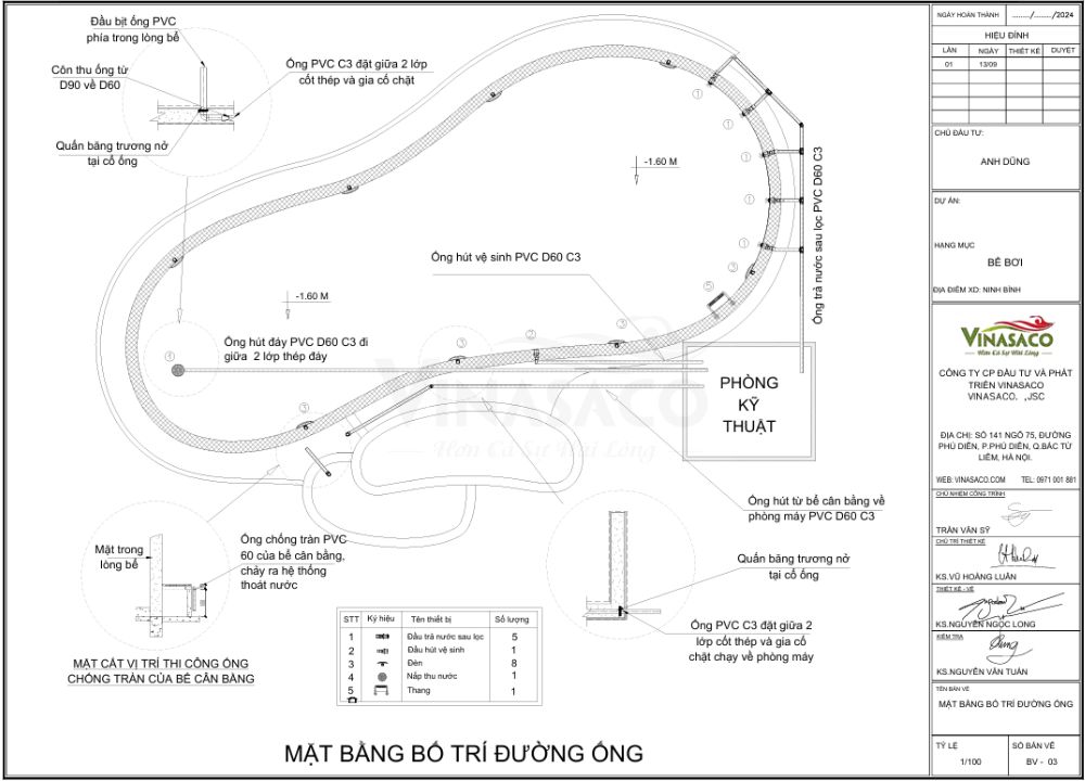 Bản vẽ bể bơi One Day Tam Cốc Retreat