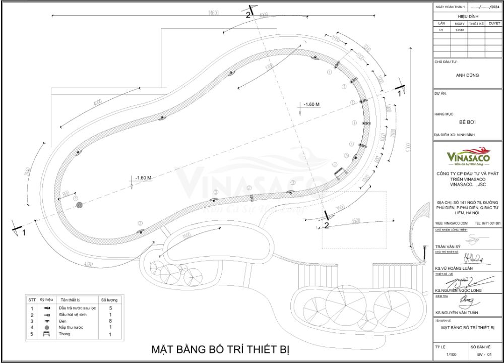 Bản vẽ bể bơi One Day Tam Cốc Retreat