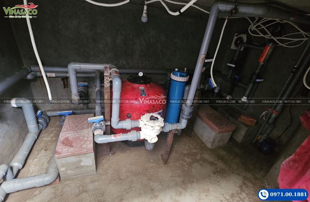 Hệ thống lọc nước bể bơi trước cải tạo