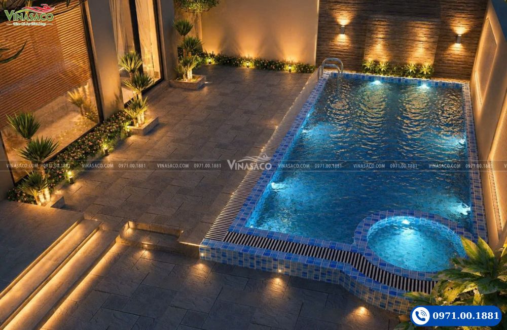 Thiết kế 3D bể bơi tại Quảng Ninh