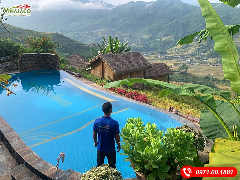Bơi lội và thưởng thức “view” mây ngàn cùng bể bơi Eco Palms House