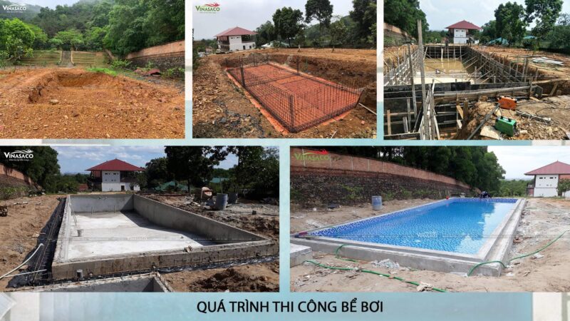 Một hình ảnh thi công bể bơi chú Thọ