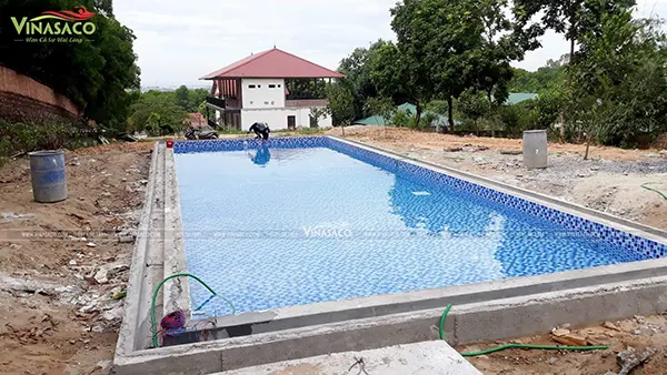 [Đang thi công] Lắp đặt, cung ứng thiết bị bể bơi của chú Thọ &#8211; Sóc Sơn