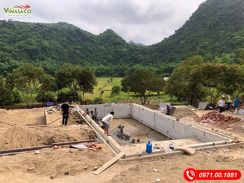 Ảnh hiện trường thi công bể bơi Cát Bà, Hải Phòng