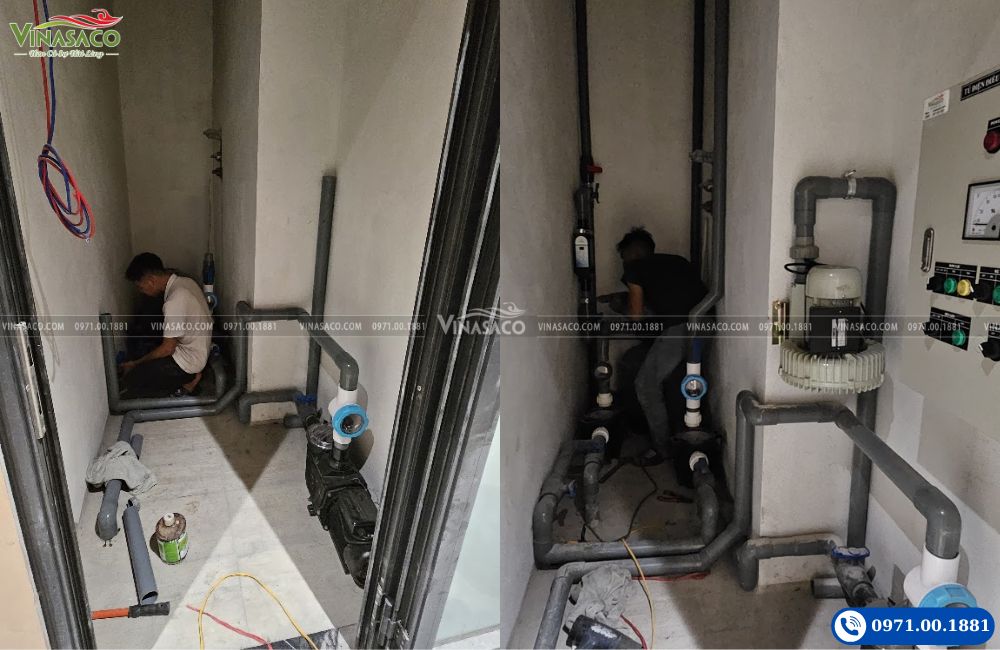 Vinasaco thi công đấu lắp thiết bị bể Jacuzzi tại Flamingo Đại Lải