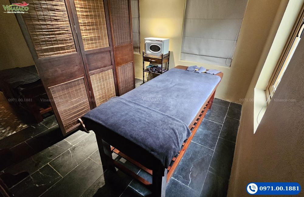 Giường massage tại Cám Spa Aman Retreat Ninh Bình – Vinasaco cung cấp