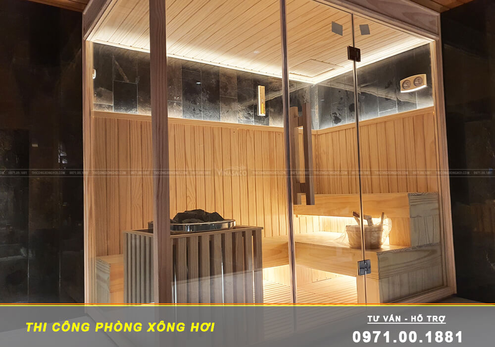 Hình ảnh phòng xông hơi sau khi hoàn thiện