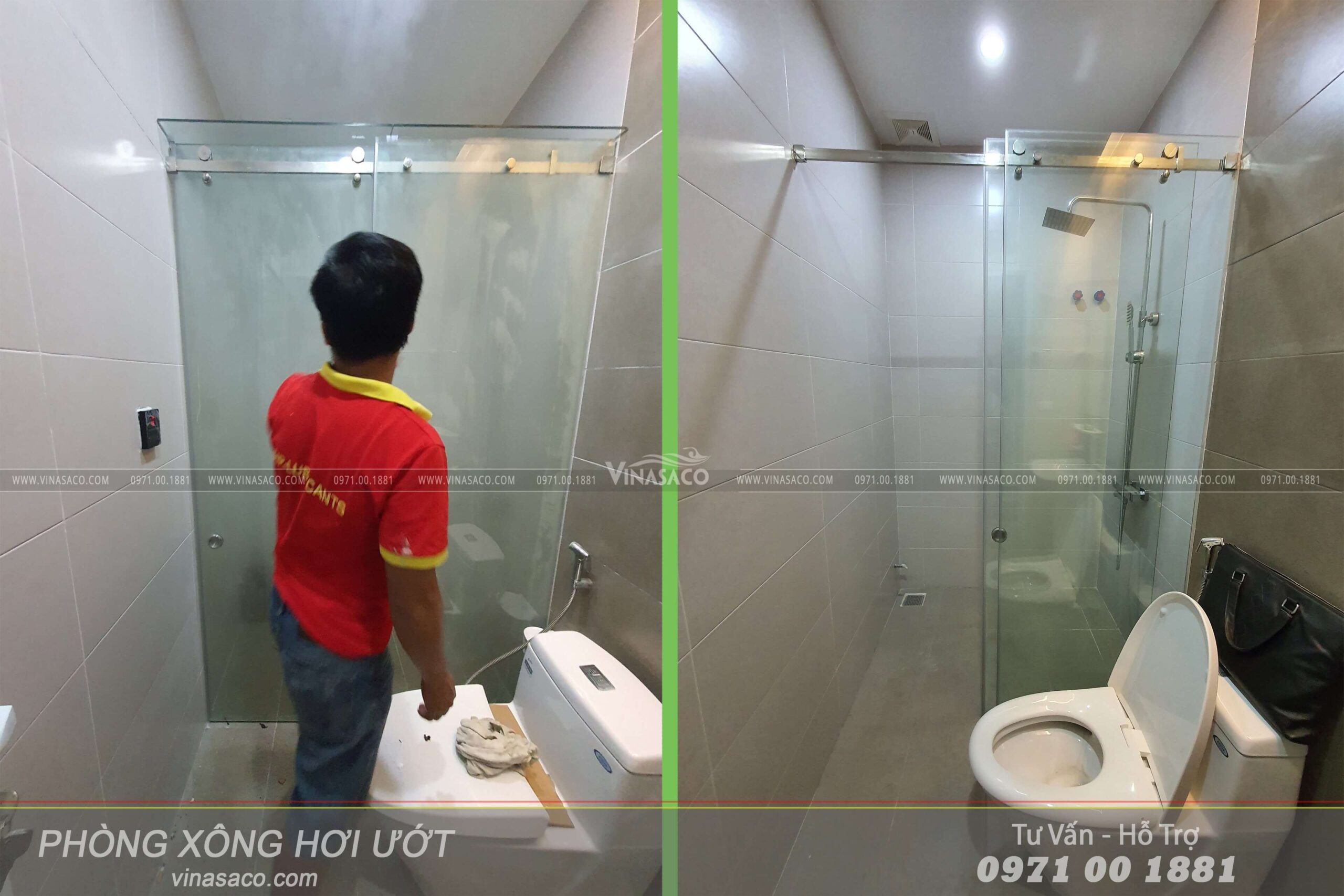 Hoàn thiện phòng xông hơi ướt chú Tuấn tại Hải Phòng