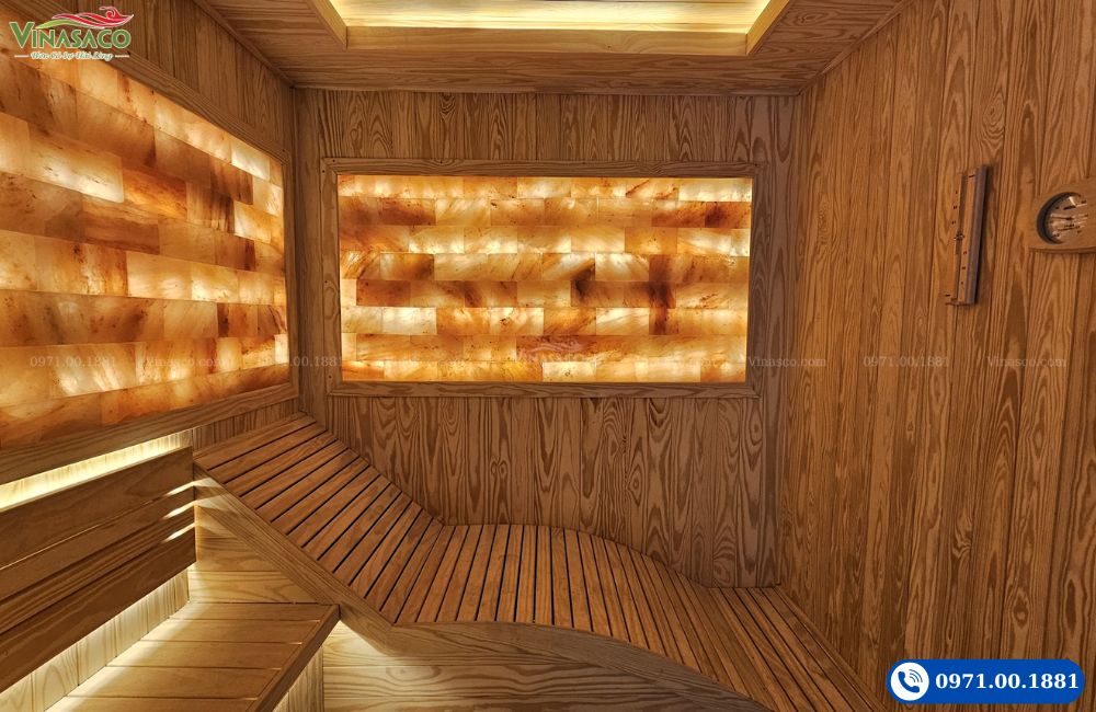 Thi công phòng xông hơi đá muối Himalaya tại Hai Bà Trưng Hà Nội – phòng hoàn thiện Vinasaco