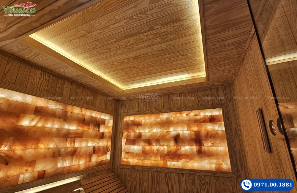 hệ đèn led trong phòng xông hơi đá muối Himalaya – thiết kế thi công xông hơi chuyên nghiệp