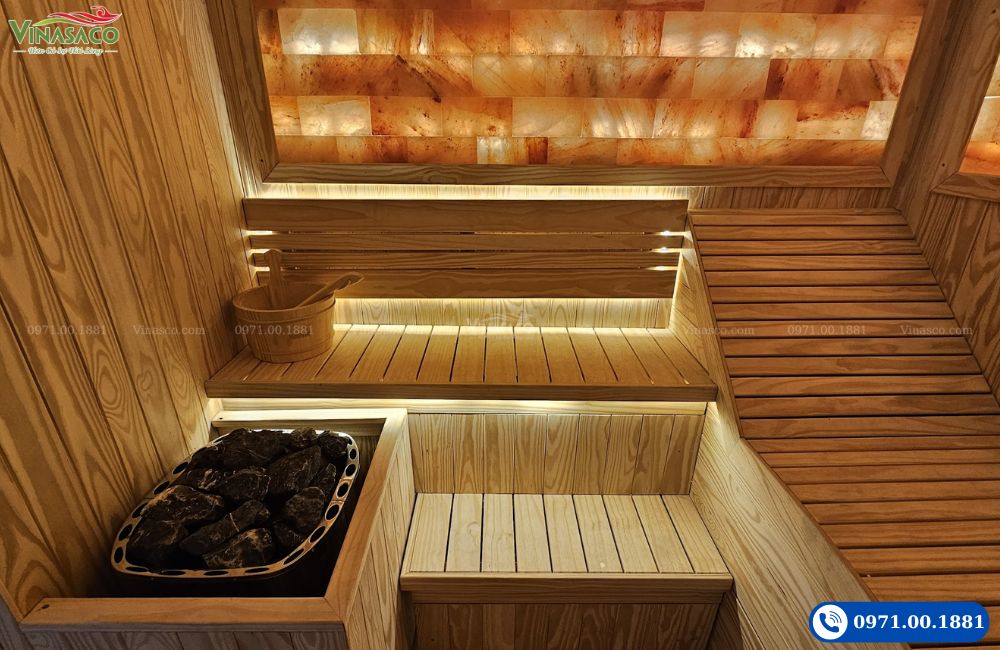 Thi công phòng xông hơi đá muối Himalaya tại Hai Bà Trưng Hà Nội – phòng hoàn thiện Vinasaco