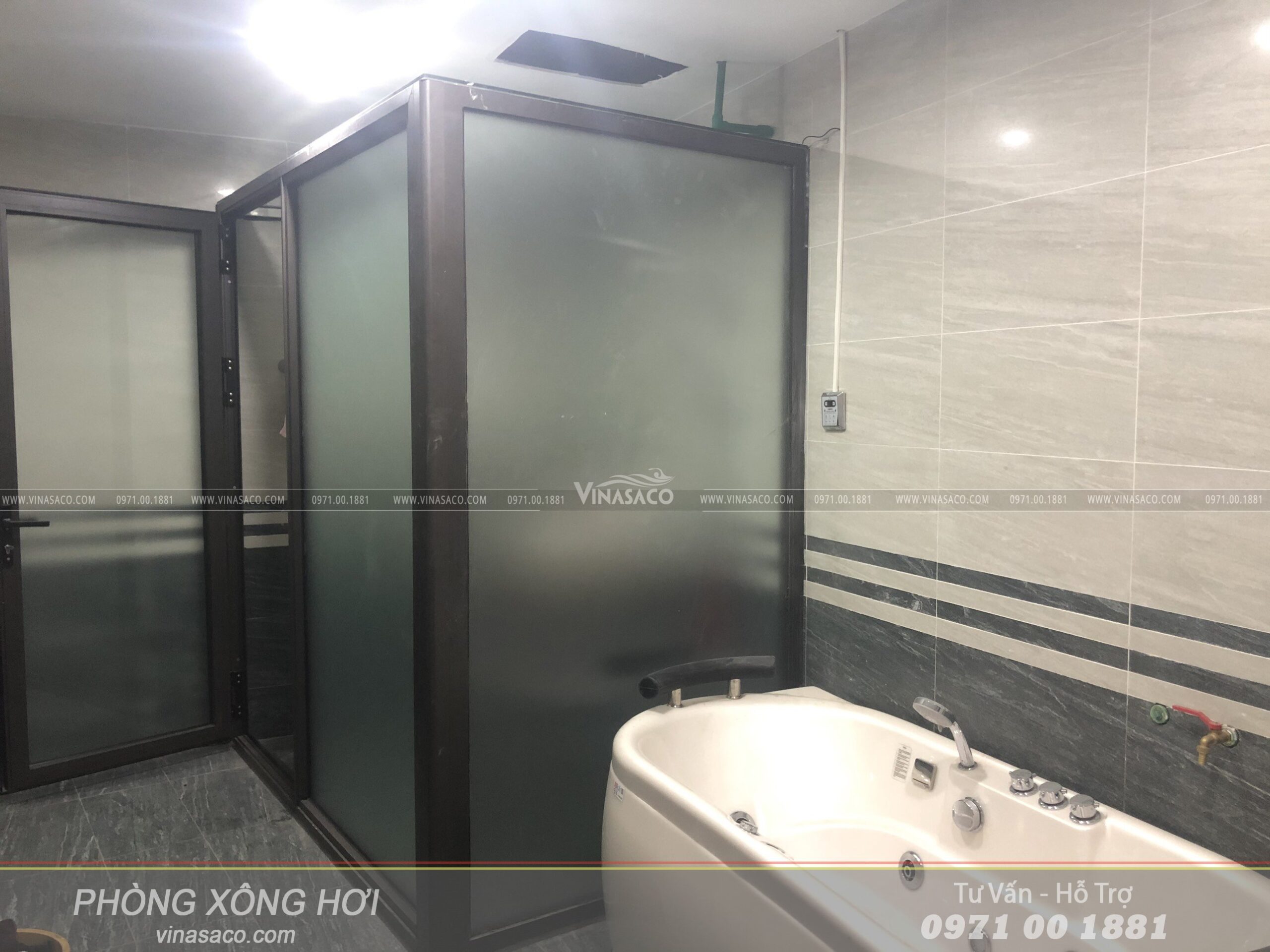 Bàn giao phòng xông hơi ướt cho anh Sang tại Hà Đông, Hà Nội