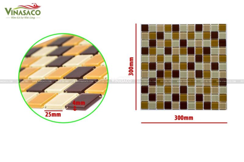 Kích thước của mã gạch mosaic BV25SH