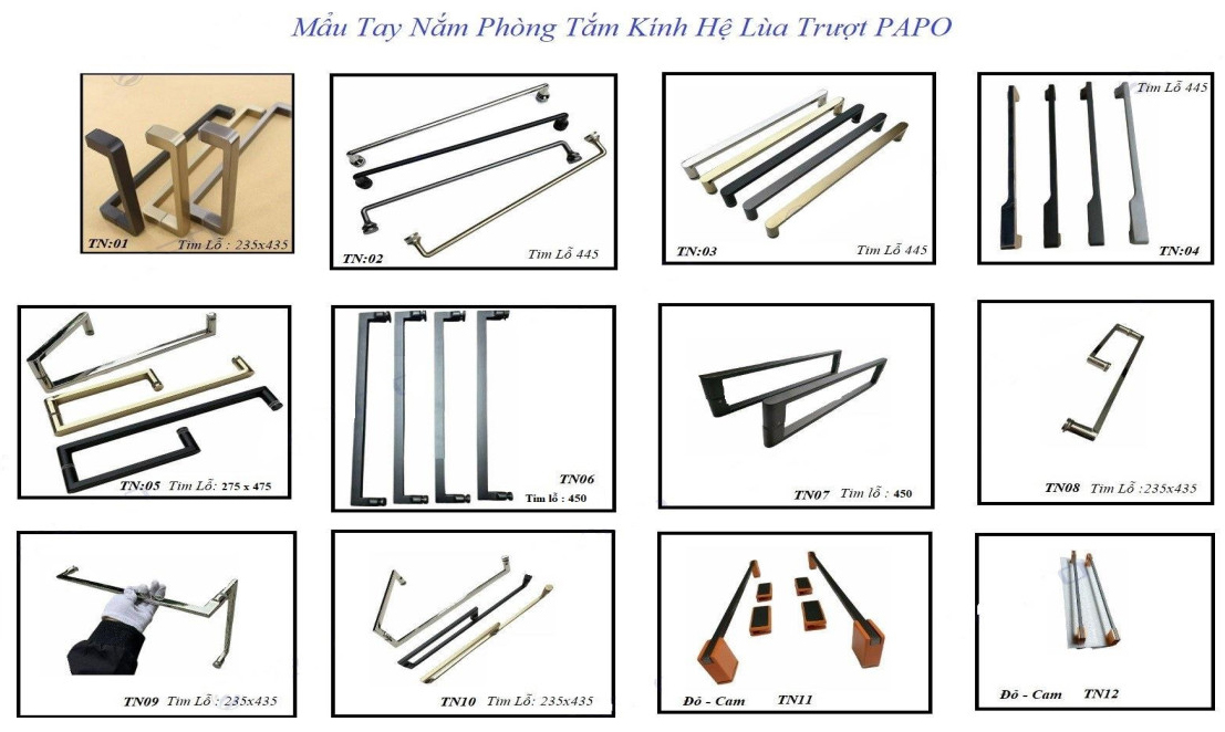 Hệ nhôm kính slim Papo dạng chữ F