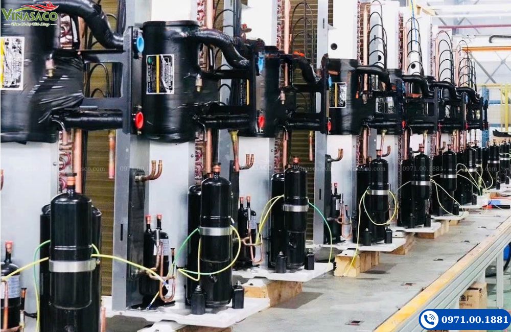 Hình ảnh sản xuất máy bơm nhiệt nước nóng TRT-AIO All-in-One tại nhà máy