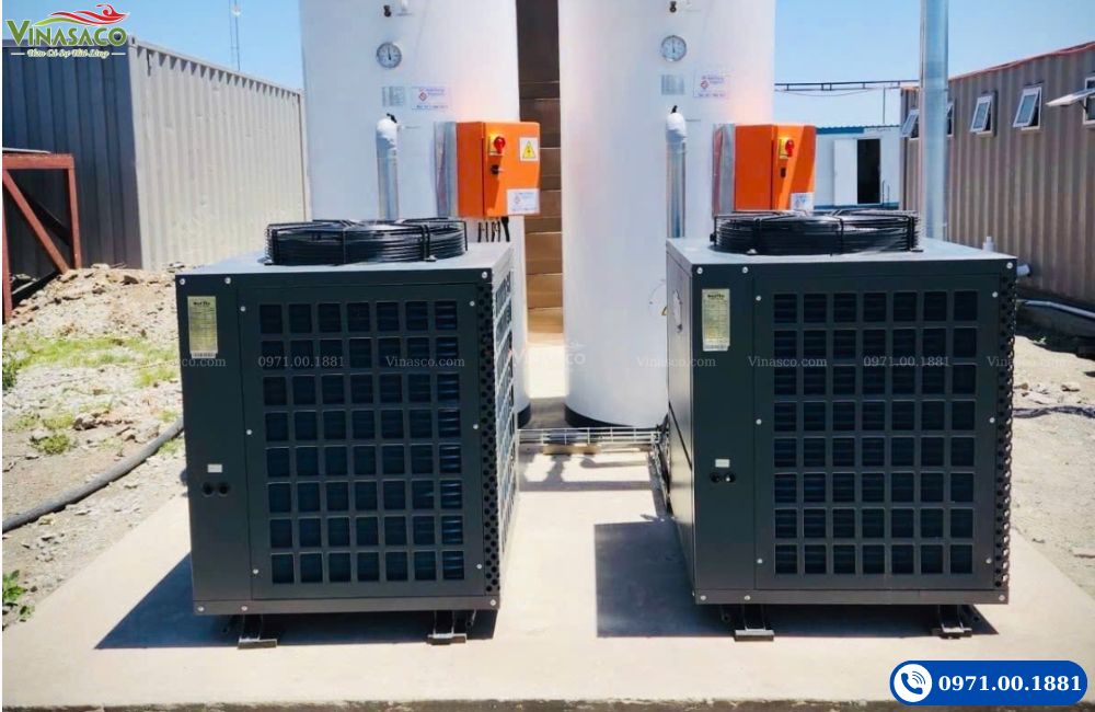 Hình ảnh máy bơm nhiệt nước nóng TRT-ASHP-H Series lắp đặt thực tế