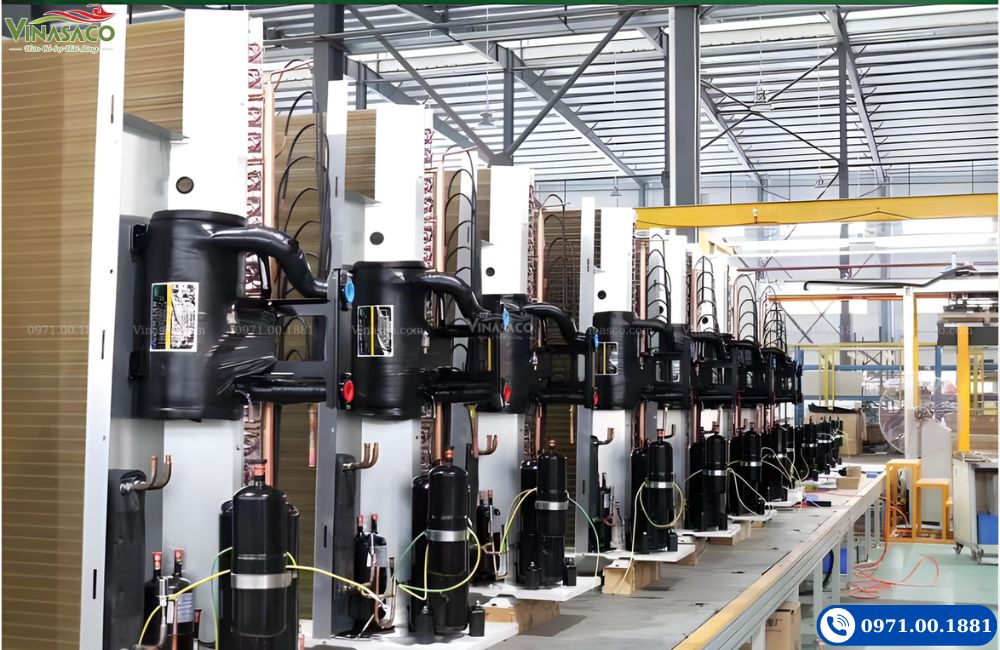 Hình ành dây chuyền sản xuất Heat Pump TRT