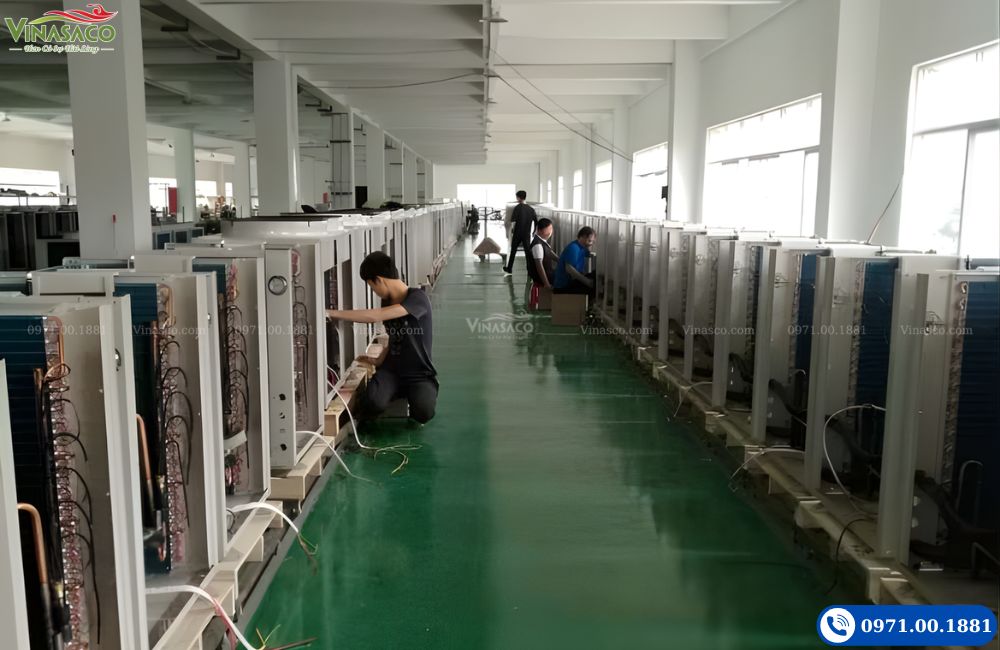 Hình ành dây chuyền sản xuất Heat Pump TRT