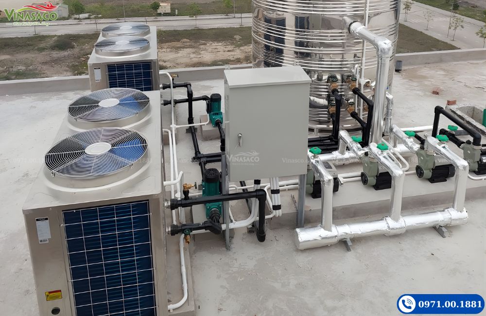 Hệ thống nước nóng trung tâm cho khách sạn tại Bắc Gang