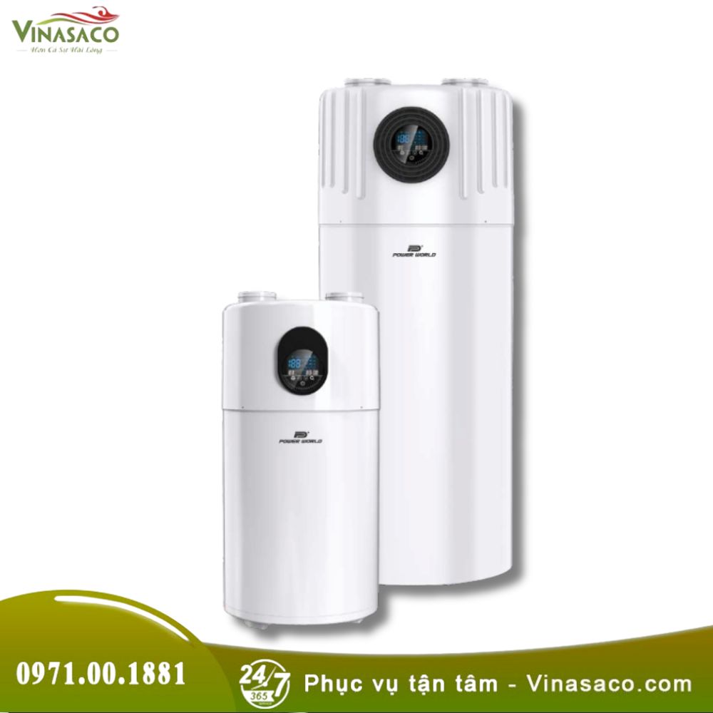 Máy bơm nhiệt nước nóng Power World R290&nbsp;All-in-One&nbsp;(ON/OFF - Inox)