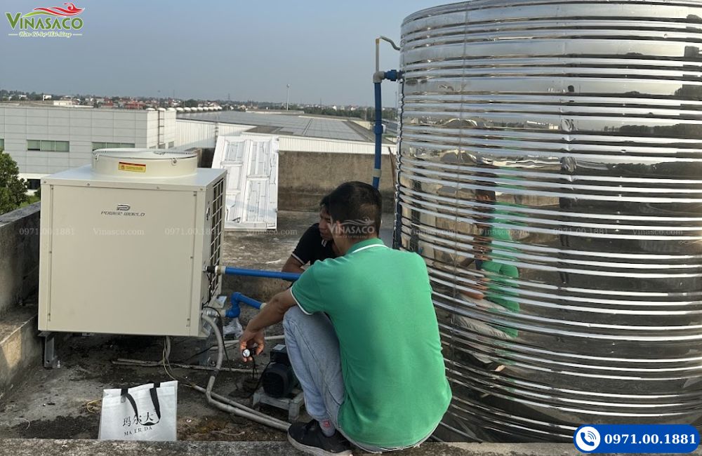 Hình ảnh lắp đặt thực tế hệ thống nước nóng Power World tại Quảng Ninh