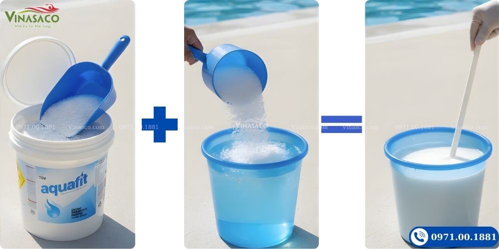 Cách pha hóa chất Chlorine cho bể bơi