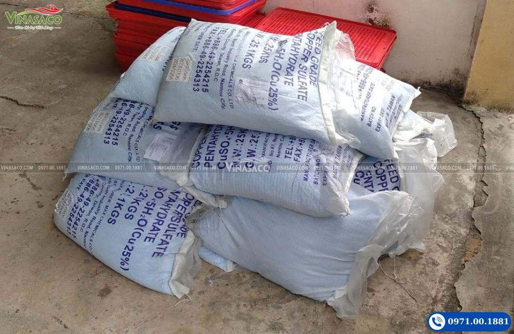 Bao Đồng Sulphate CuSO4 Đài Loan 25kg thực tế