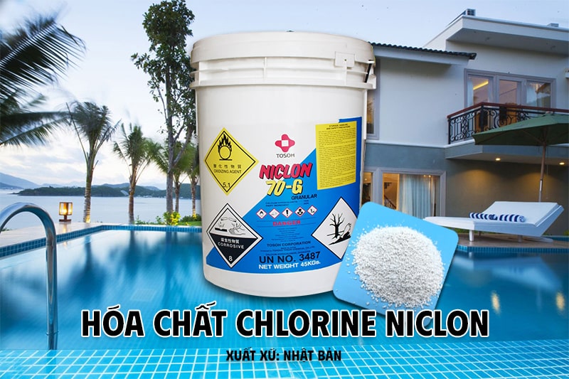 Hóa chất xử lý nước bể bơi Chlorine Niclon