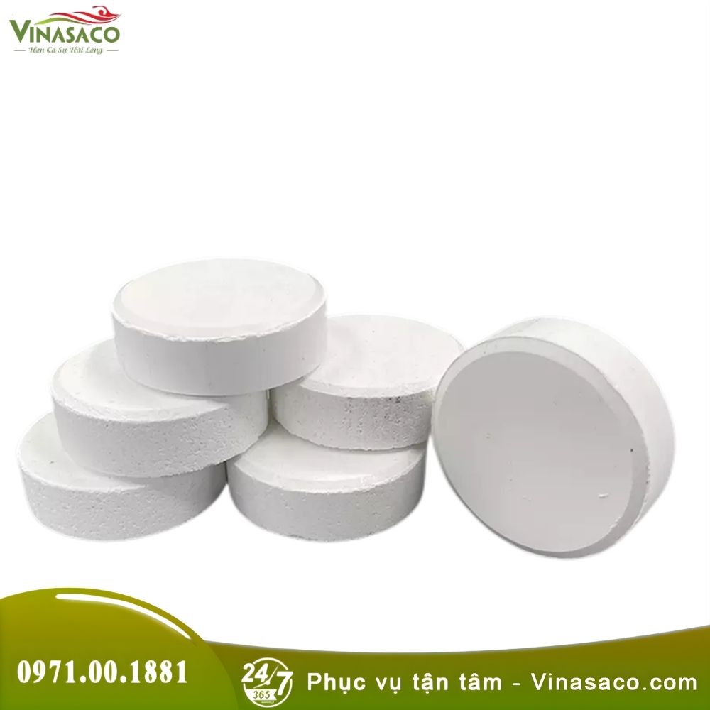 TCCA Viên Nén 200g 90% – Clo Viên Tan Chậm Cho Bể Bơi