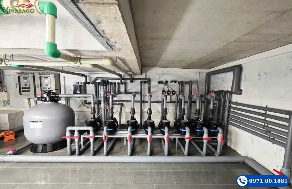 Phòng máy sử dụng máy bơm Emaux