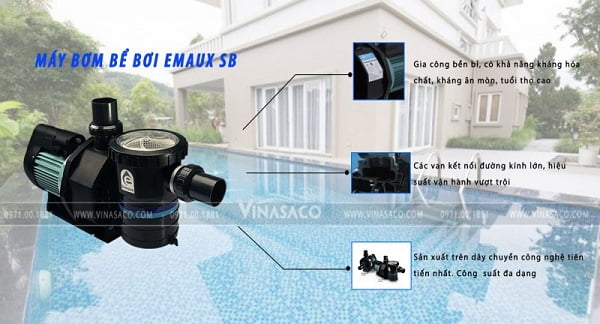 Bơm Emaux SB là lựa chọn lý tưởng cho các công trình hồ bơi