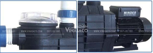 Máy bơm bể bơi Minder được cấu tạo từ những chất liệu bền bỉ