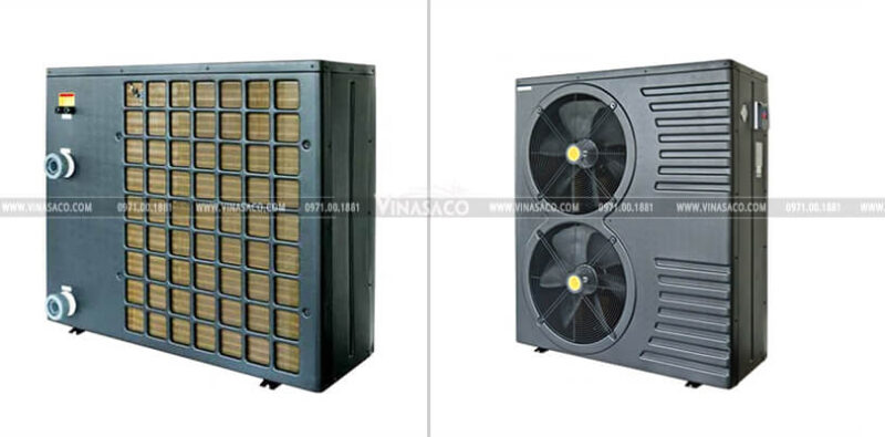mặt trước và mặt sau của máy cấp nhiệt