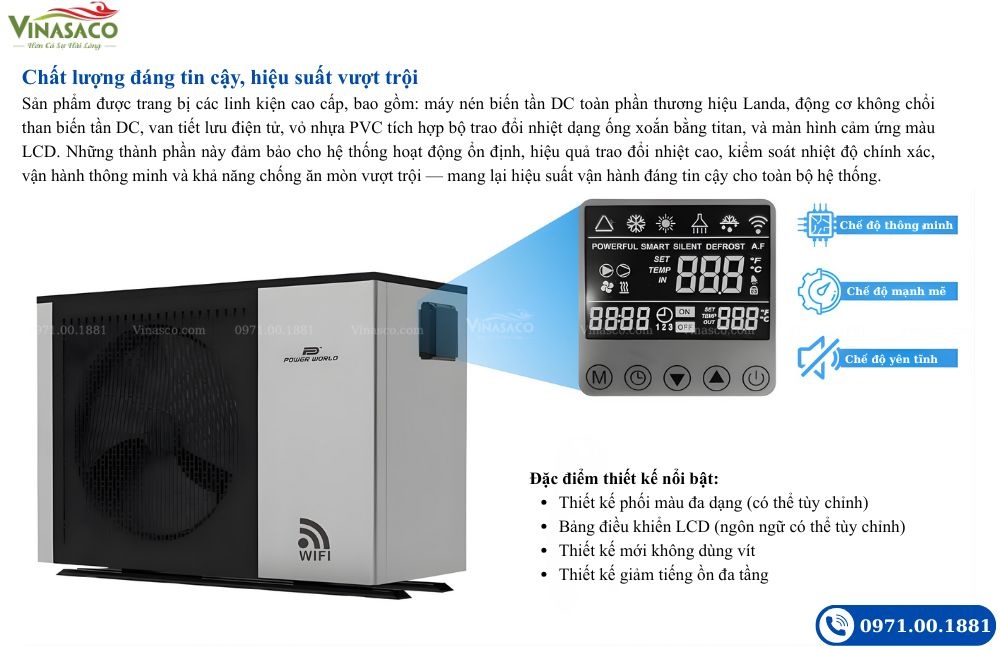 Công nghệ của máy bơm nhiệt bể bơi Power World R32