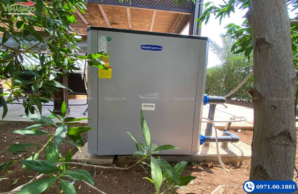 Hình ảnh lắp đặt thực tế máy bơm nhiệt Power World R32 Ultra Series