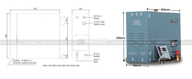 máy xông hơi ướt coast ksa series