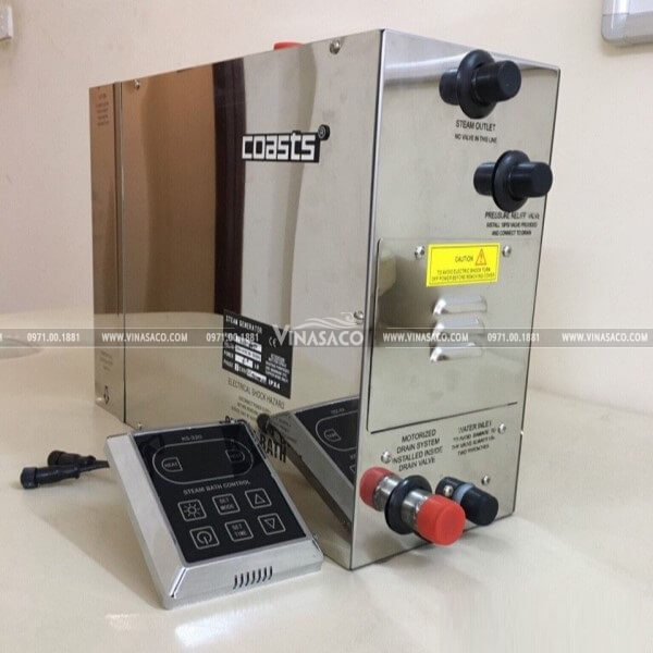 Vỏ máy xông ướt được làm từ 100% inox cao cấp