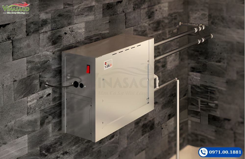 Hình ảnh máy xông hơi ướt sawo STE chính hãng lắp đặt thực tế