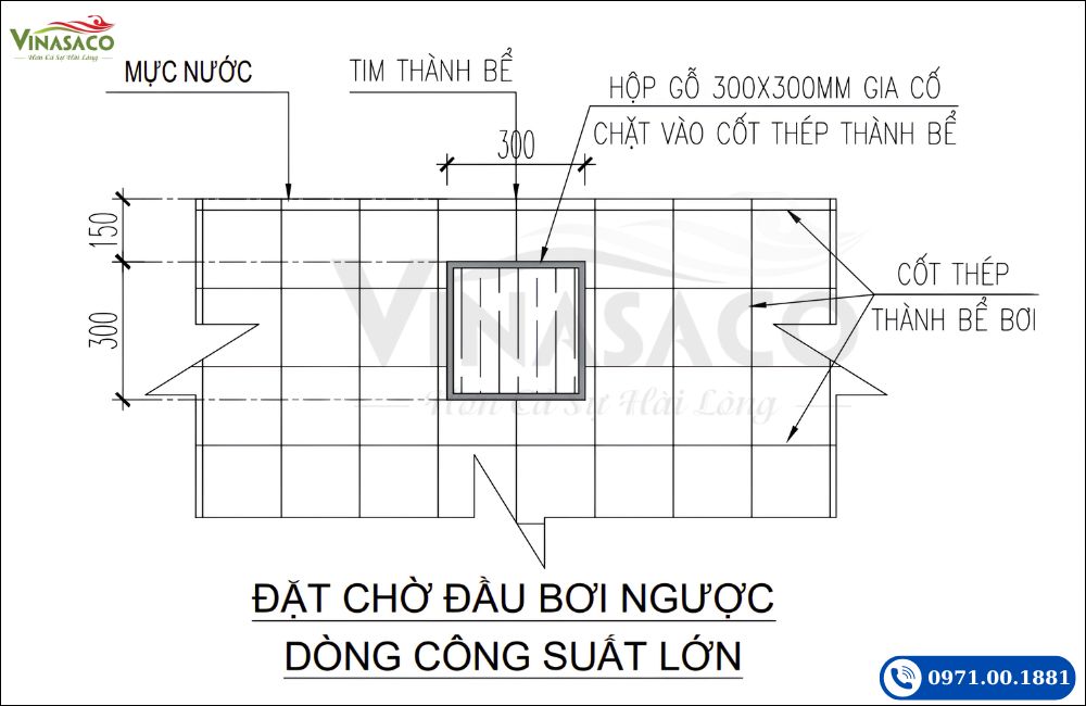 Cách đặt chờ đầu bơi ngược dòng Emaux EM0055 trong thành bể