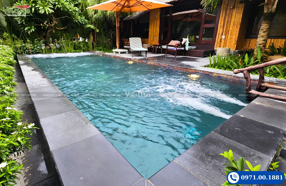 Đầu bơi ngược dòng SP1450T lắp tại bể bơi bungalow