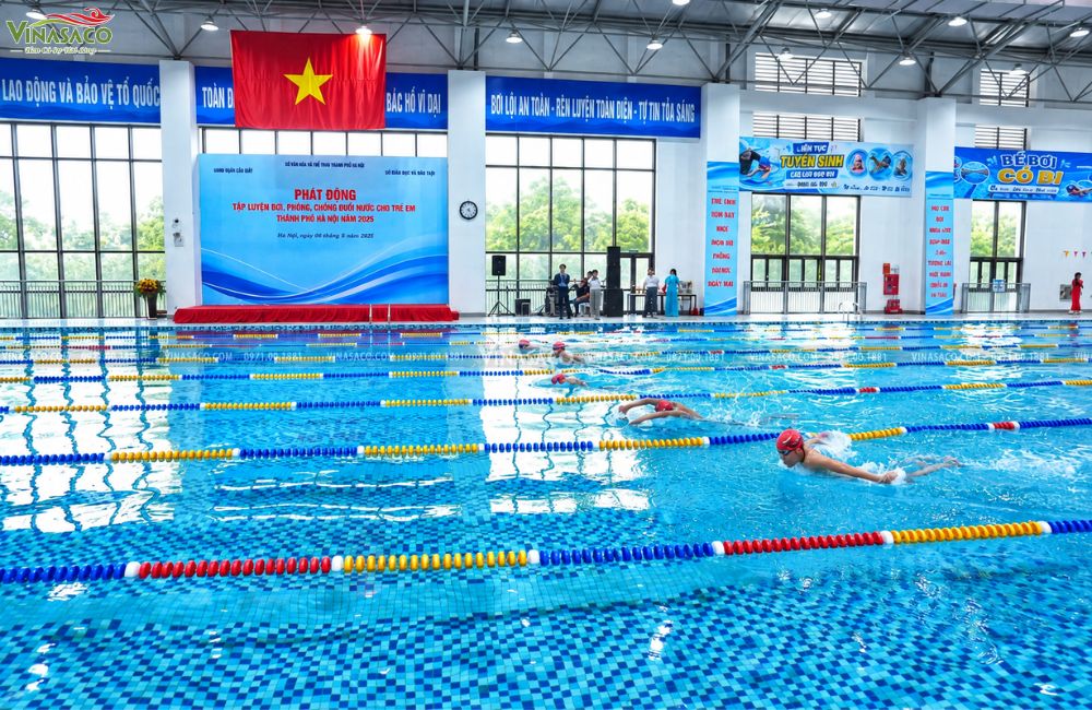 hệ thống dây phao chia làn bể bơi thể thao